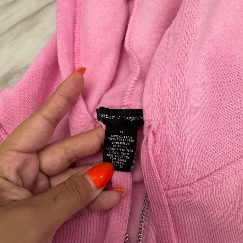 Better Together Pink Sweatshirt Hoodie With Embroidered Ghost - Picture 4 of 12